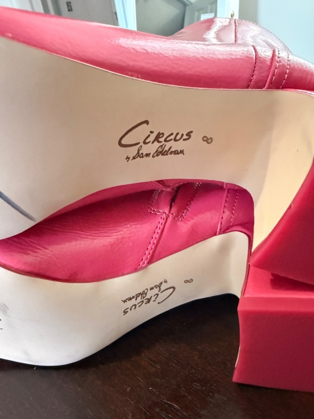Circus by Sam Edelman Hot Pink Patent Ankle Boots Size 8 - Picture 2 of 7